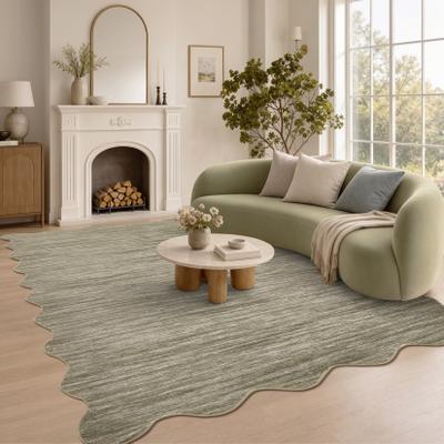 Garvee Scalloped Modern Washable Area Rugs for Living Room