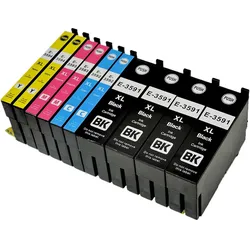 Kompatibel 10er Set Epson Vorhängeschloss, T3596, 35XL, C13T35964010 Druckerpatronen Tinte alle Farben von D&C