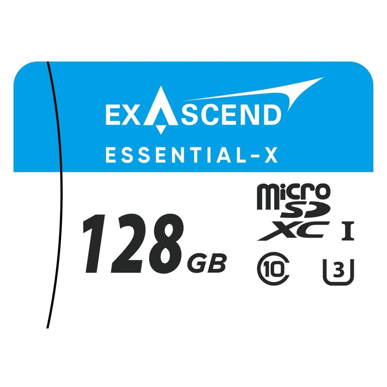 Exascend Essential-X Micro SD Card 128G (128 GB, microSDXC) (EXASCEND)