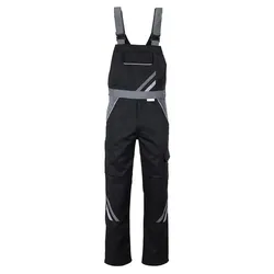 Latzhose "HIGHLINE" 285g/m2 Canvas-Besatz - 42 - schwarz/schiefer/zink