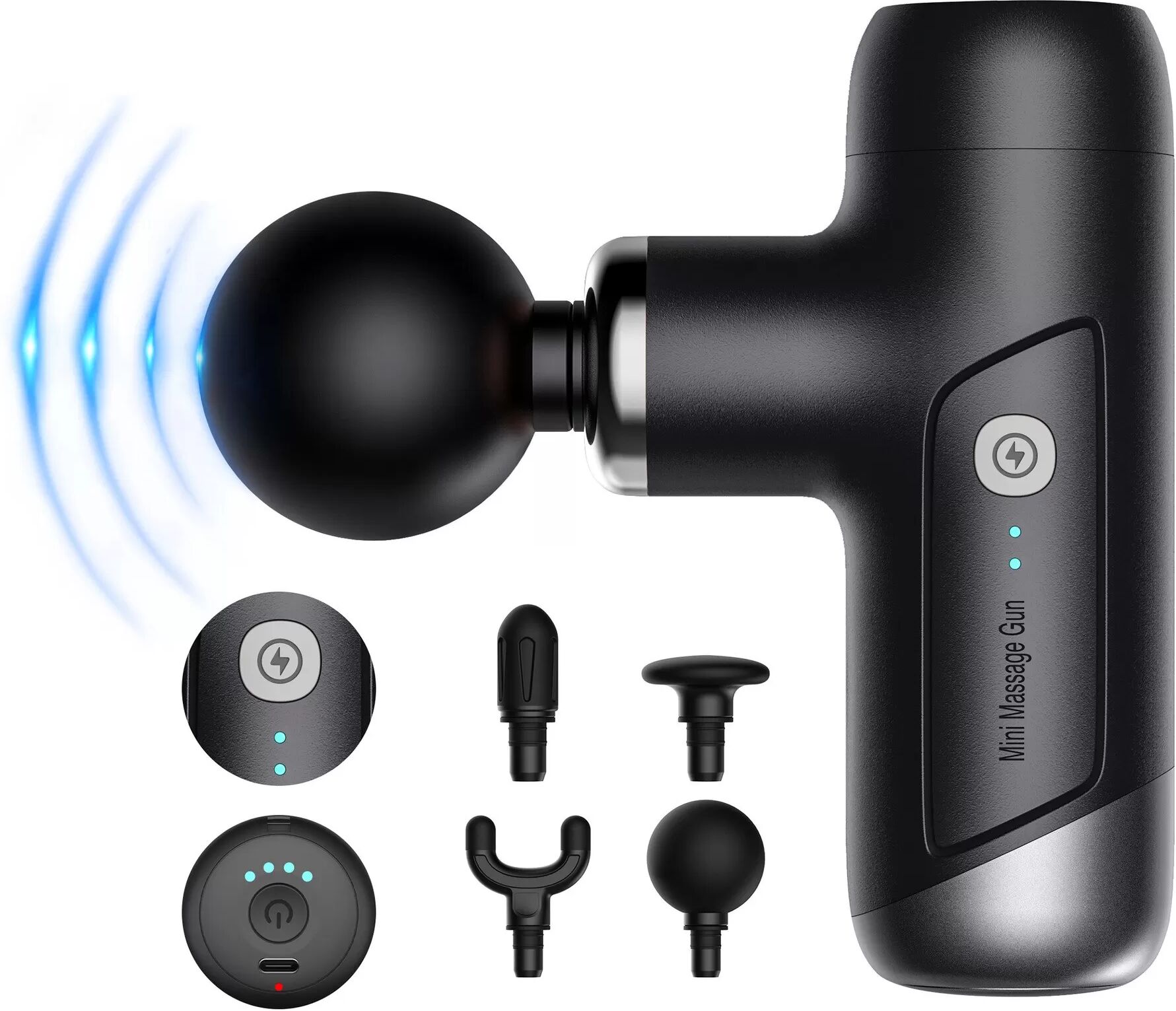 INF Pistolet de massage à six vitesses et quatre fréquences de vibration