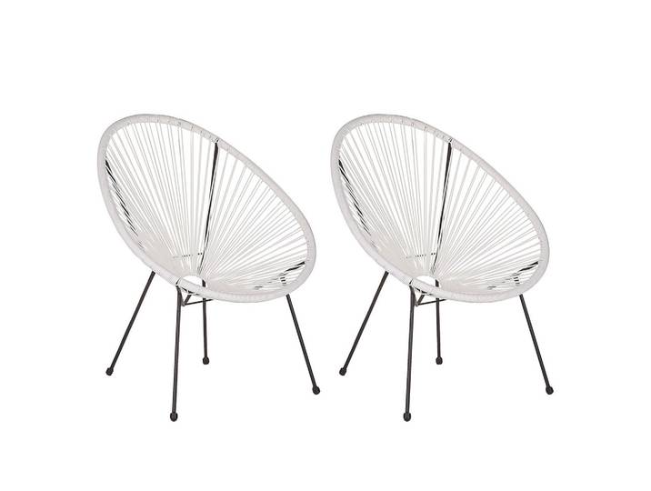 RATTANSTUHL 2er-SET Kunststoff weiß 70 cm Acapulco II