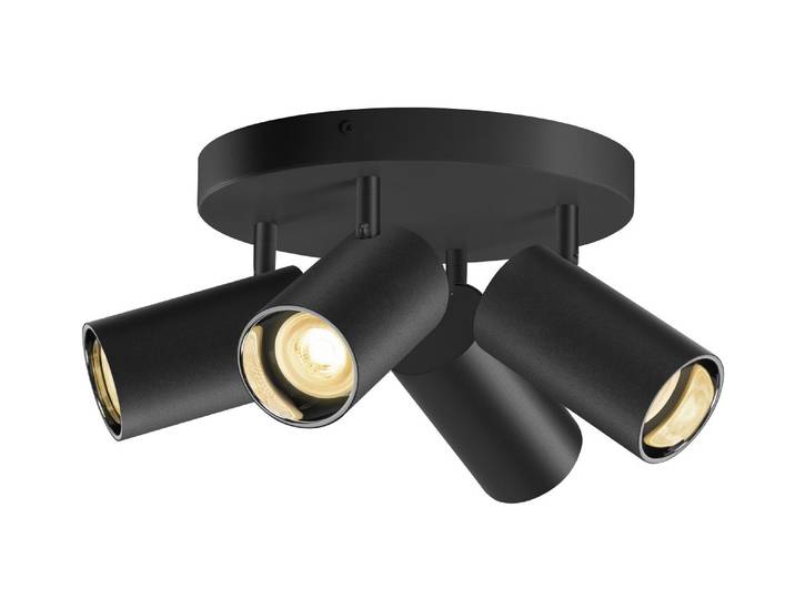 ASTO TUBE\, plafonnier apparent\, cylindrique\, GU10\, 4x max. 10 W\, noir
