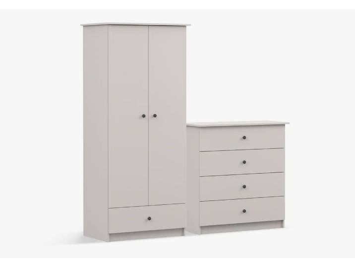 Drehtürenschrank und Kommode 2-er Set OLAF II 2D/OLAF II Kaschmir Kaschmir Anthrazit