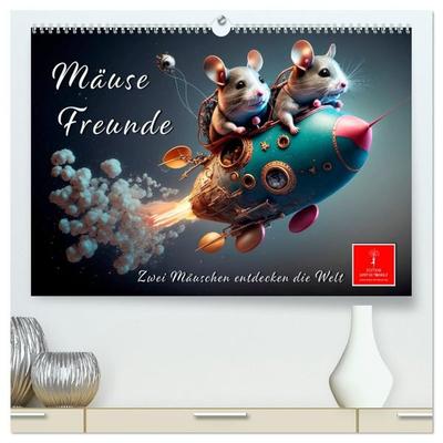 Mäuse Freunde (hochwertiger Premium Wandkalender 2027 DIN A2 quer), Kunstdruck in Hochglanz