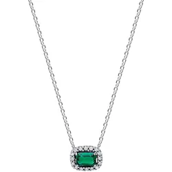 Pandora 394503C01 Silber-Collier für Damen Rechteckiges Funkelndes Grün