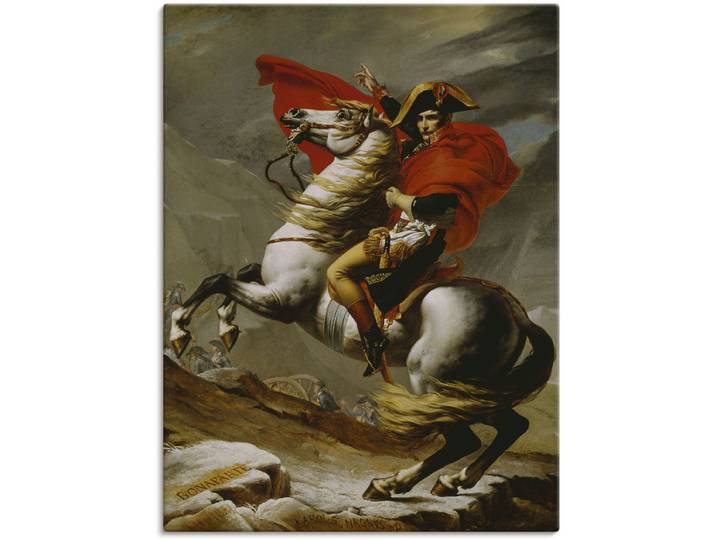 Wandbild ARTLAND Napoleon bei der Überquerung der Alpen. , braun (farbe bild(er): braun), B:90cm H:120cm, Bilder, Wandbild, als Leinwandbild, Poster in verschied. Grössen