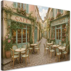 LEINWANDBILD Paris Restaurant Café im Boho Stil 90x60cm