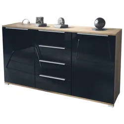SIDEBOARD Linio Schwarz Hochglanz
