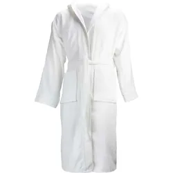 The One Towelling Unisex Bathrobe Hooded Bademantel T1-BH white S/M