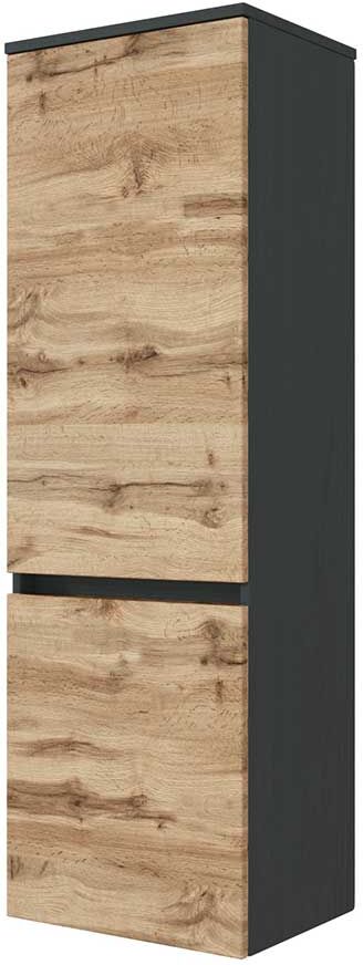 Pharao24.de Badhochschrank in Wildeichefarben und Anthrazit 40 cm breit