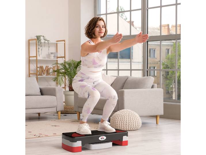 Aosom Stepper Fitness Hauteur Réglable Noir Gris 80x31x20 cm
