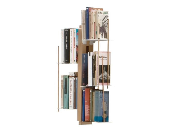 LE ZIE DI MILANO bibliothèque murale ZIA VERONICA (H 66 cm / Naturel - Hêtre massif et acier)