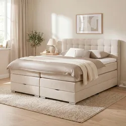 Boxspringbett London Creme ca. 160x200cm