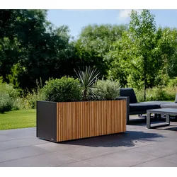 Herstera Garden Deco Planter 50 XL | rechteckiger Pflanzkübel Outdoor | 50x150x50 cm - Schwarz