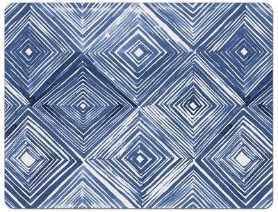CounterArt "Shibori Blues Flexible Plastic Cutting Board Mat 15"" x 11.5"", Made in the USA, Decorative, Flexible, Easy to Clean"