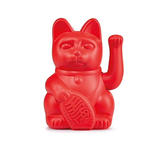 Donkey Products Lucky Cat Maneki-Neko rode zwaaikat voor op tafel
