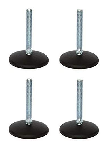 Set van 4 verzinkte nivelleringsvoeten M10x90 met kunststof basis, draagkracht 470kg