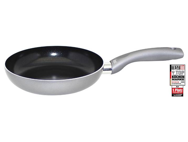 Bratpfanne ELO Ducato , silber (silberfarben, schwarz), H:4,5cm Ø:20cm, Pfannen, Bratpfanne, Für alle Herdarten geeignet, inkl. Induktion