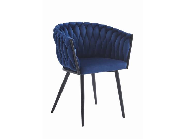 Samt-Esszimmerstuhl ORION VELVET mit schwarzen Beinen, dunkelblau