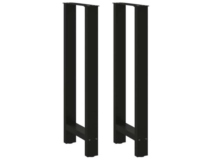 HGDFWRQW Bartischbeine 2er Set Stehtisch Kufen 40x100 cm Schwarz Stahl Höhenverstellbare Kufen mit Bodenschonern für individuelle Stehtische in Küche, Partykeller oder Essbereich.