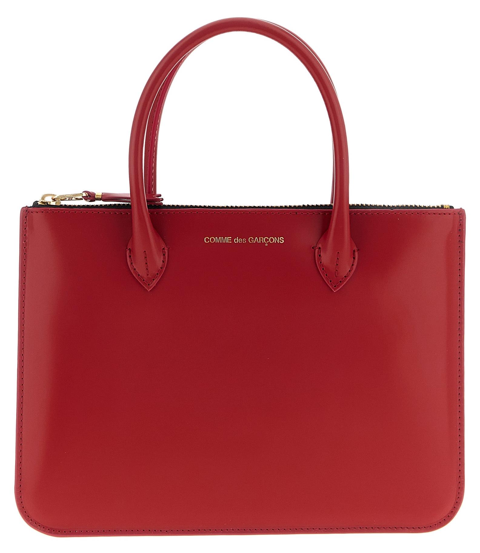 Comme des Garçons Handles Pochette rot Kalbsleder Zip