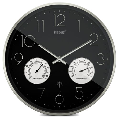 Mebus 12988 Funkwanduhr mit Thermo-Hygrometer