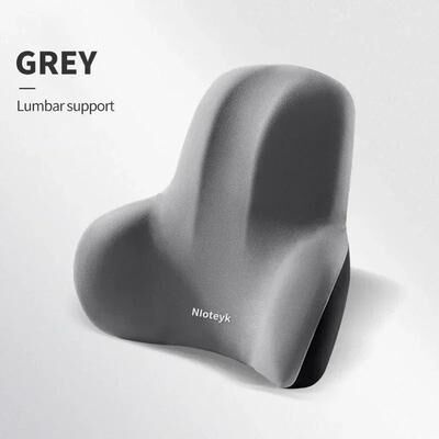 Uplifted Finds Professional Car Memory Foam Pillow & Lumbar Support Set grey Waist