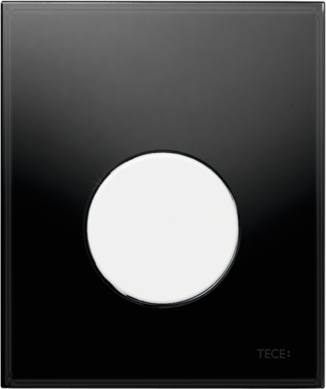TECEloop Urinal Betätigungsplatte 9242654 Glas schwarz, Taste weiß