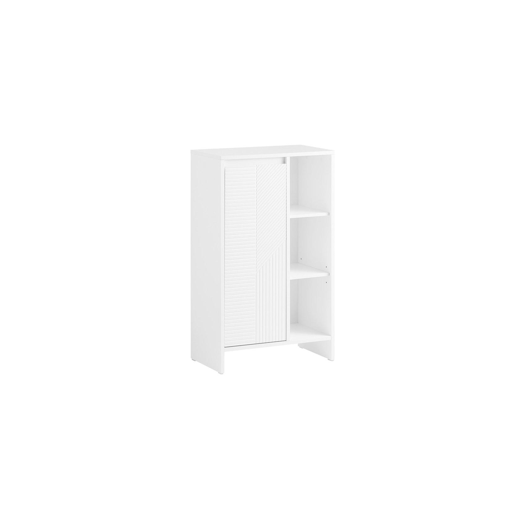 SoBuy Wäscheschrank mit 1 Tür Weiß 30x50x86cm Klassisch