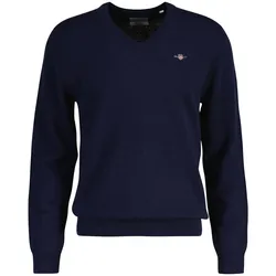 GANT Herren Strickpullover, V-Neck, Wolle - EXTRAFINE LAMBSWOOL V-NECK Blau / 3XL