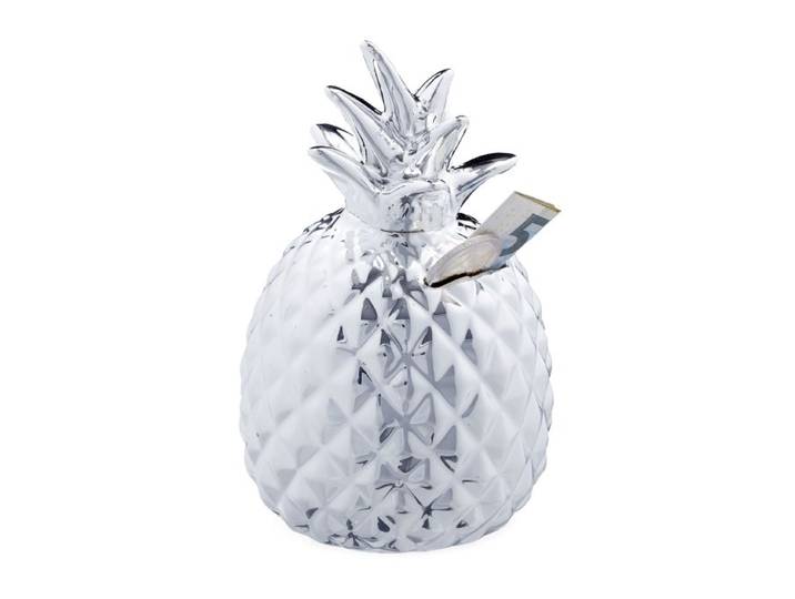 Relaxdays 4 x Spardose Ananas in Silber