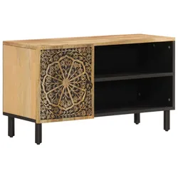 Helloshop26 - TV-Möbel Multimedia Regal Fernseher Anrichte Wohnzimmer Schlafzimmer 80 x 31 x 46 cm massives Mangobaumholz braun 02_0026230