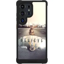 Nivocase Hülle für Samsung Galaxy S25 Ultra Stossfeste Handyhülle NIVOmax Case Schwarz Motivation Tiere (Samsung Galaxy S25 Ultra), Smartphone Hülle, Schwarz