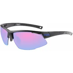 R2 Racer Sonnenbrille matt Schwarz/blau Chrom