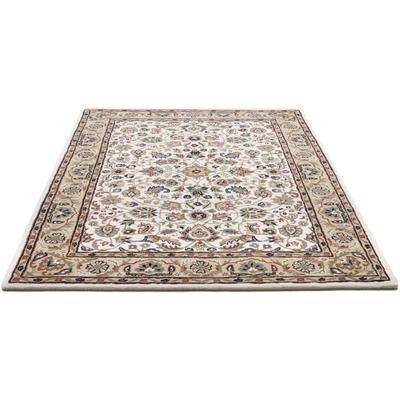 Wollteppich THEKO "Royal Orient Isfahan", beige, B:70cm H:14mm L:140cm, Schurwolle, Teppiche, handgetuftet, Orient-Optik, reine Wolle