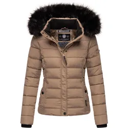 NAVAHOO Damen Steppjacke Hochwertige Winterjacke Mit Voluminöser Kunstpelz-Kapuze Miamor