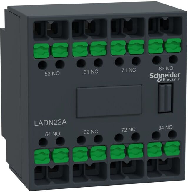 Schneider Electric Bloc de contact auxiliaire Tesys Deca LADN22A 2S+2Ö Snapin (LADN22A)