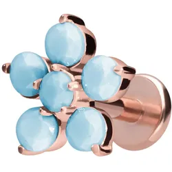 Titan Labret mit Innengewinde BLUME + SYNTHETISCHE TÜRKISE