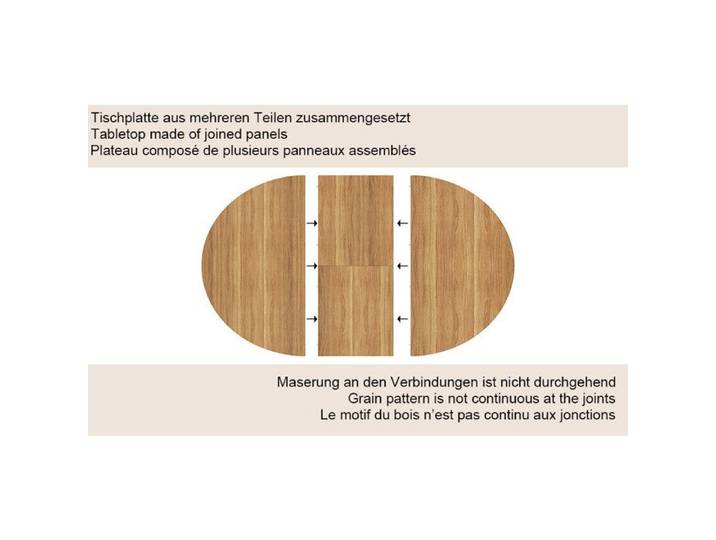 HOMVRA table a manger extensible 110-150 cm ronde a ovale avec etagere integree aspect bois MDF et metal