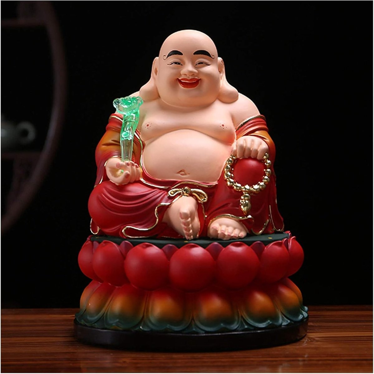 Rood Boeddha Beeld Lachende Boeddha voor Feng Shui Decoratie