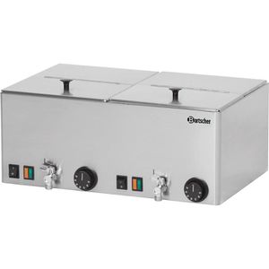 Bartscher Würstchenwärmer 2KA20, A120466, 2000 W, Edelstahl, 54x24x37cm, für ca. 60 Würste, 20 Liter