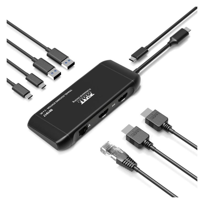 Port Designs Port USB-C Travel Dock - 2x 4K HDMI, PD 100W (USB-C, 8 Ports) (901917)