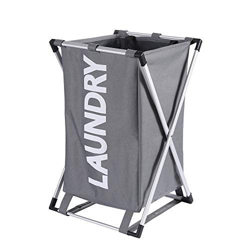Laundry Wasmand met afsluitbaar vak - 30 Liter - Grijs