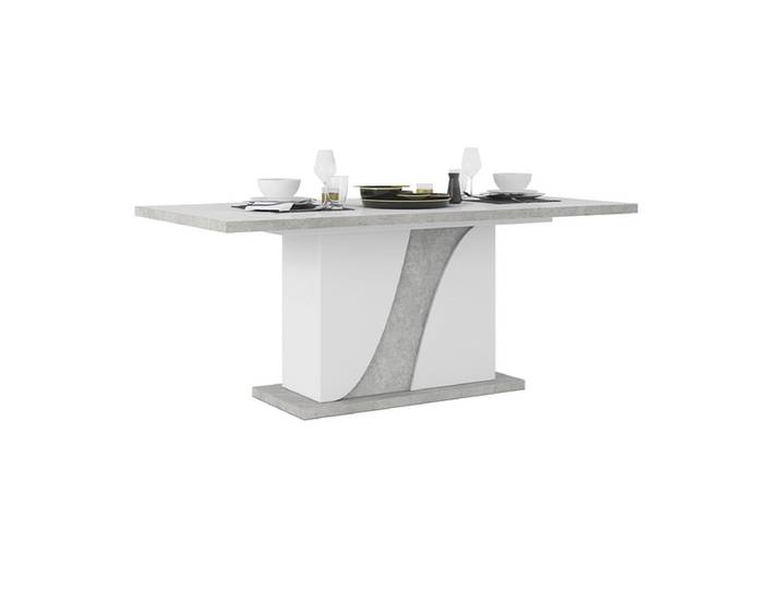 CIANN Tisch ausziehbar GOYA 180-225x90x76cm weiss glänzend