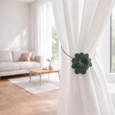 Evideco Magnetic Curtain Tieback Holdback Flower, No Drill Decorative Drapery Holder