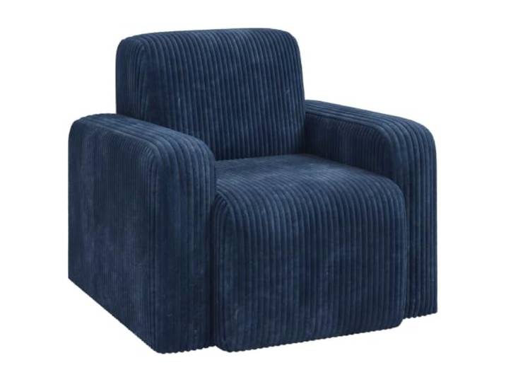 KDVXBCQJH Cord Sessel Marineblau Modernes Einzelsofa Polstersessel Gemütlicher Polsterstuhl aus blauem Cordstoff für Wohnzimmer und Schlafzimmer mit stabiler Sperrholzbasis.
