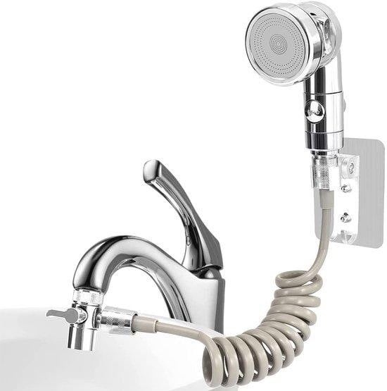 Unyqoos Handdouche-set met 3 straalpatronen en telescopische slang van 1,5 meter