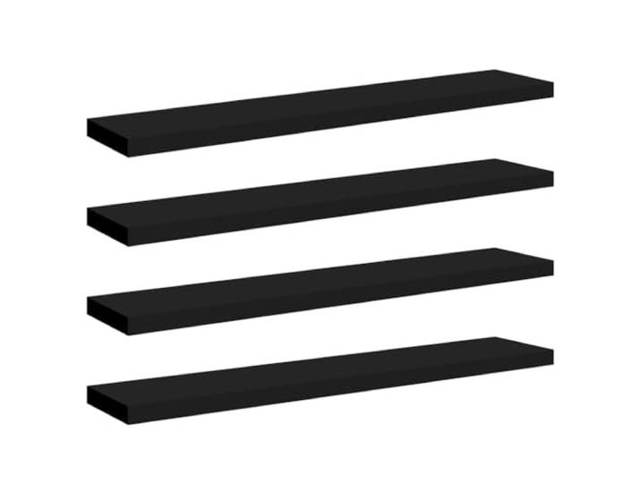 QINXIXINAIXI Schweberegale 4 STK. Schwarz 120x23,5x3,8 cm MDF Unsichtbare Wandmontage, Metallrahmen, Wabenplatten-Design, für Bücher und Deko