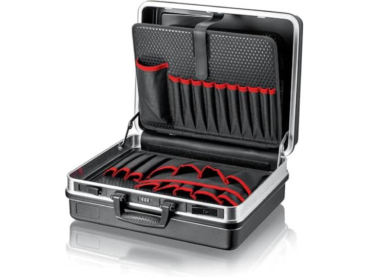 Knipex Mallette à outils Basic vide\, 27 litres\, 465x200x410 mm\, 00 21 05 LE 41 compartiments d'insertion\, boîte à outils vide